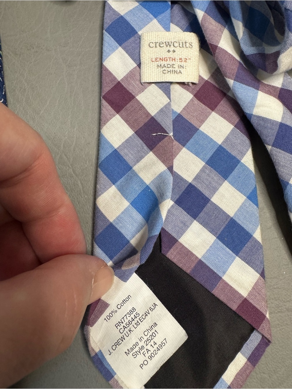 3 Boys Ties Lot- Silk Class Club, Silk Vineyard Vines, Cotton Crewcuts Boys 8-14 - Picture 4 of 6